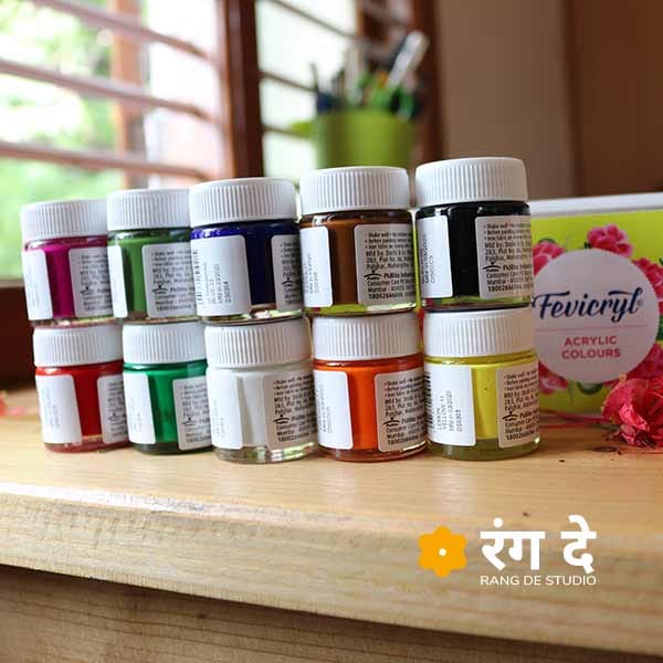 Fevicryl Acrylic Paint Set – 10 Shades | Art, Craft & DIY Colours