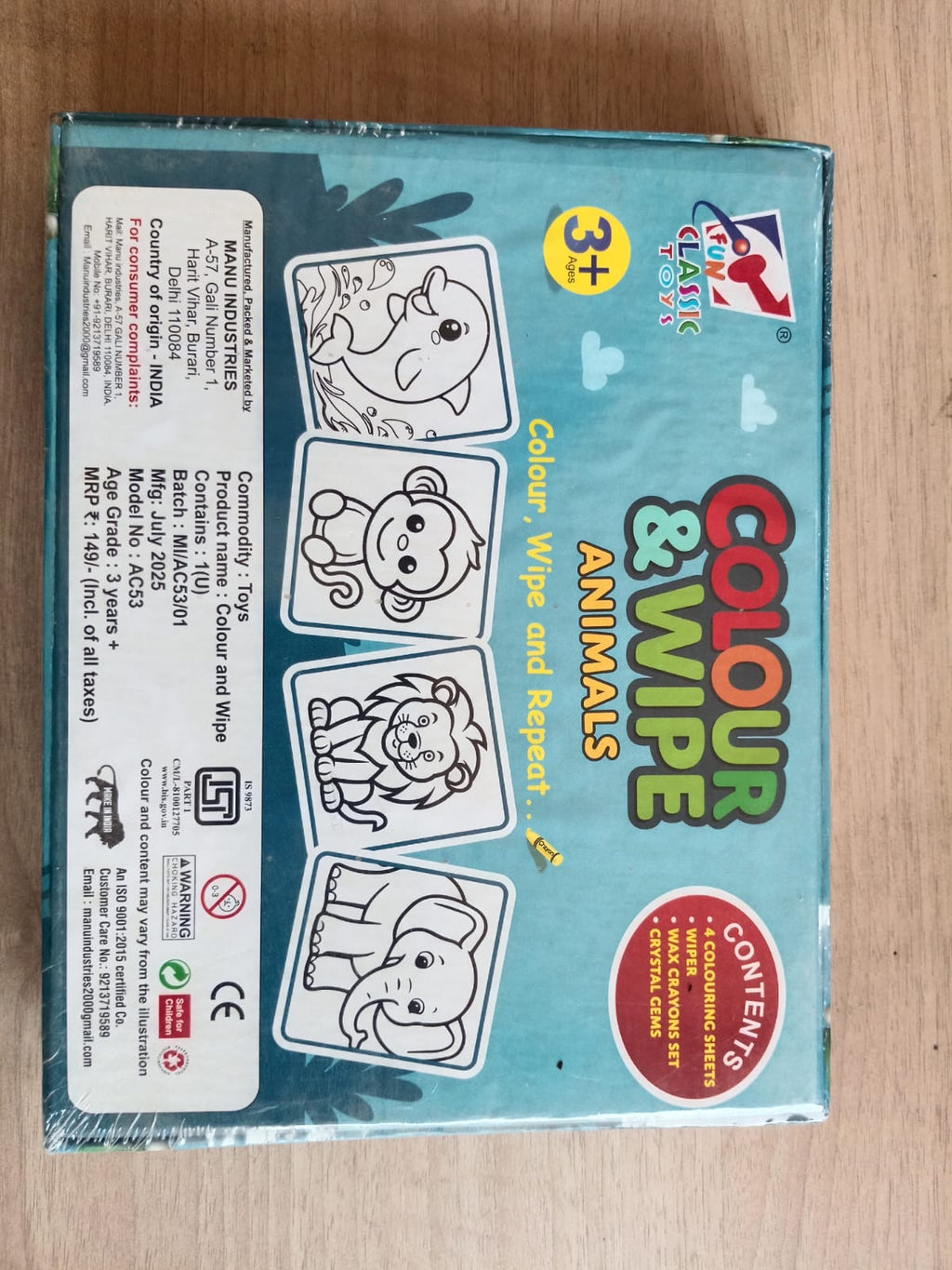 Board game Colour and wipe animal's